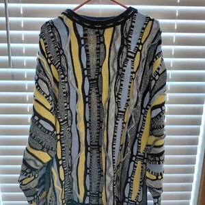 Vintage Bergati Sweater Men's 4XL 3D Colorful Textured Cosby Biggie Hip Hop 90s